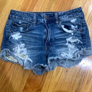 AMERICAN EAGLE JEAN SHORTS WITH SEQUIN POCKETS
